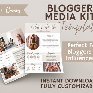2 Page Media Kit Template Canva | Influencer Media Kit | Blogger Media Kit | Influencer Rate Sheet | Tik Tok Media Kit | Blogger Press Kit