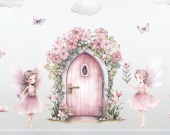 Flower Fairy Door Decal - Etsy