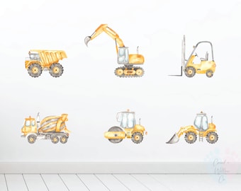 Kids Construction Truck Wall Decals: Removable Nursery Decor
