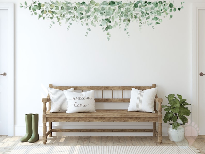 Green Vine Wall Stickers Nursery Greenery Decals Etsy