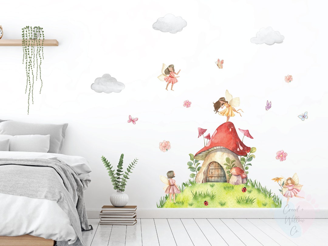 Fairy Garden Wall Decals: Removable Mushroom House Stickers - Etsy