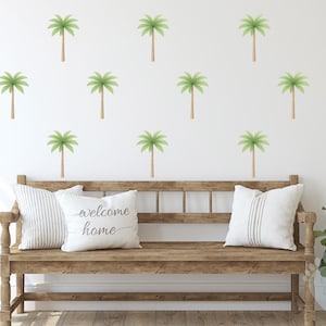 Mini Tropical Palms Wall Decals for Nursery or Kids Room | 32 Removable Palm Tree Stickers | Boho Jungle Wall Art for Baby Room or Playroom
