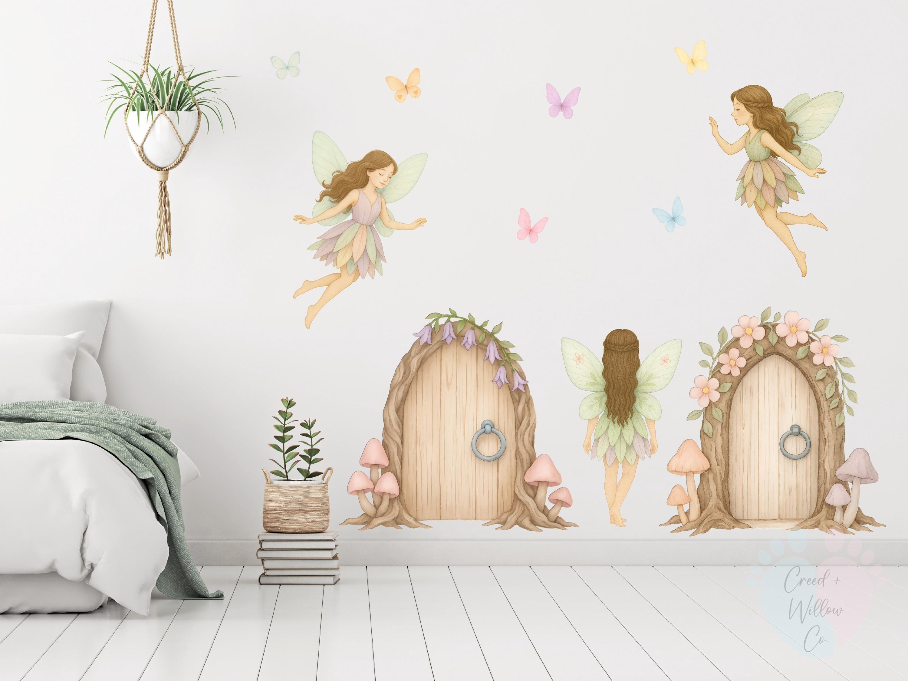Fairy Door Wall Decal Set: Whimsical Nursery & Kids Room Decor - Etsy