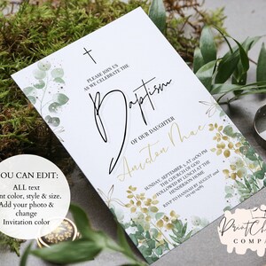 Baptism Invitation Template Printable Baptism Invitation - Etsy