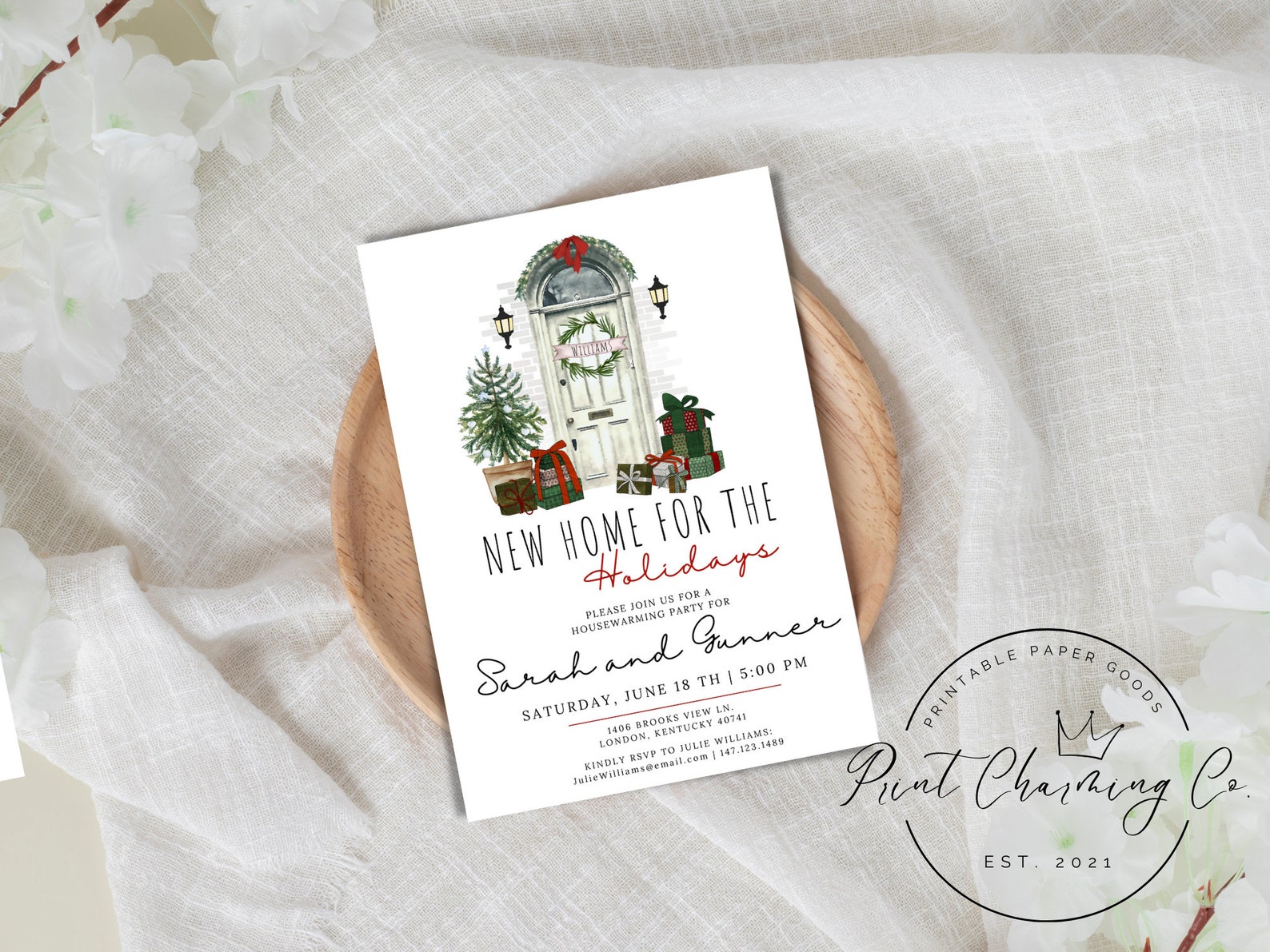 Holiday Personalized Door Housewarming Party Invite New Home - Etsy