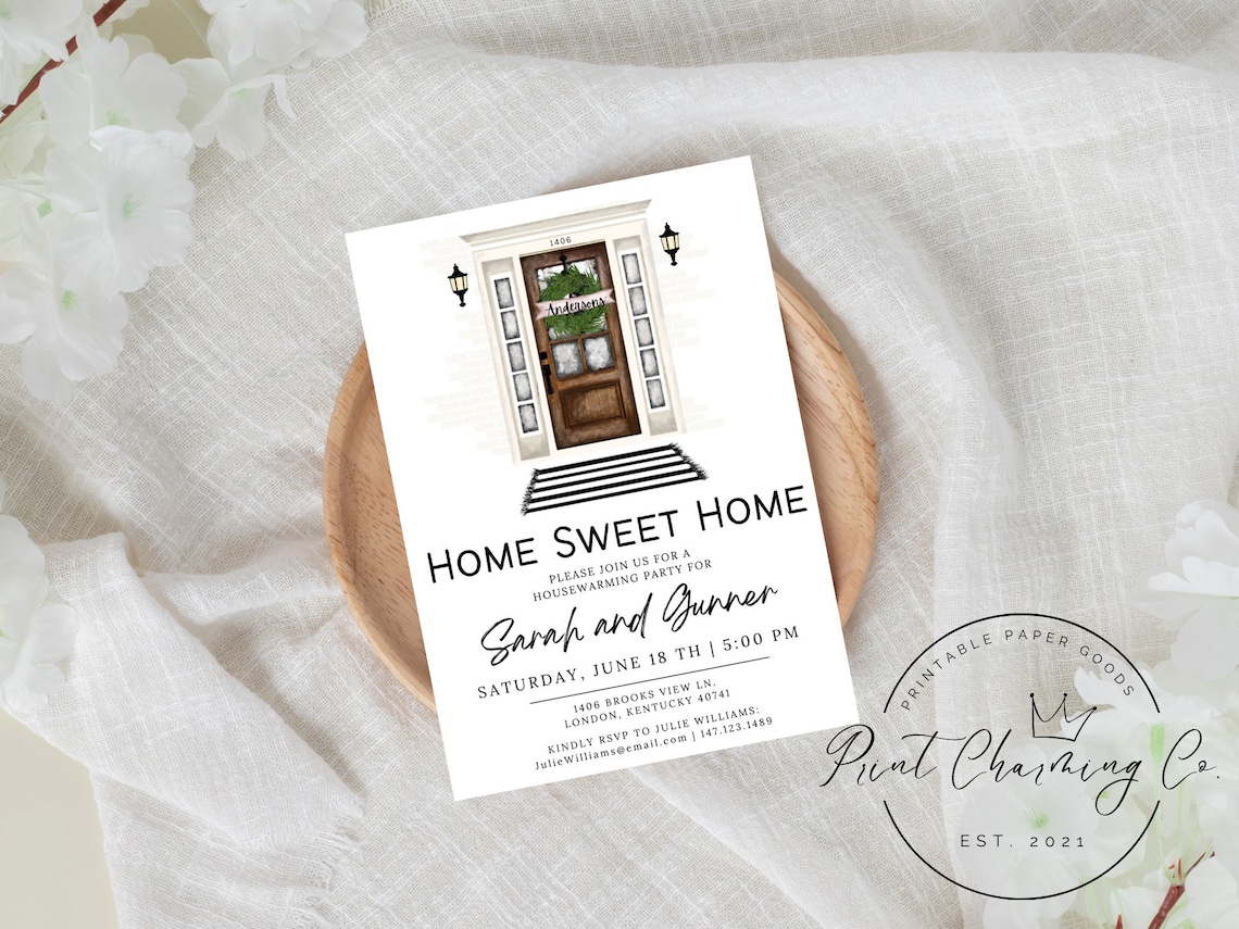 Personalized Door Housewarming Party Invite New Home - Etsy