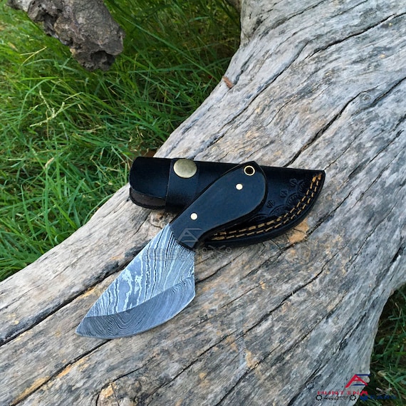 EDC Knife, Damascus Hunting Knife, Skinner Knife, Damascus Fixed Blade Knife, Hand Made Knives, personalized Skinner Knife