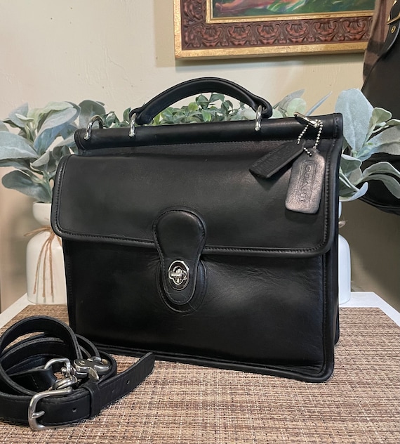 Vintage Coach Black/Nickel Willis Bag 9927