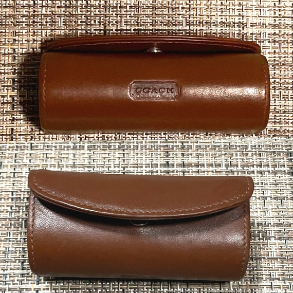 Vintage Coach Cocoa Lipstick Case with mirror Gem