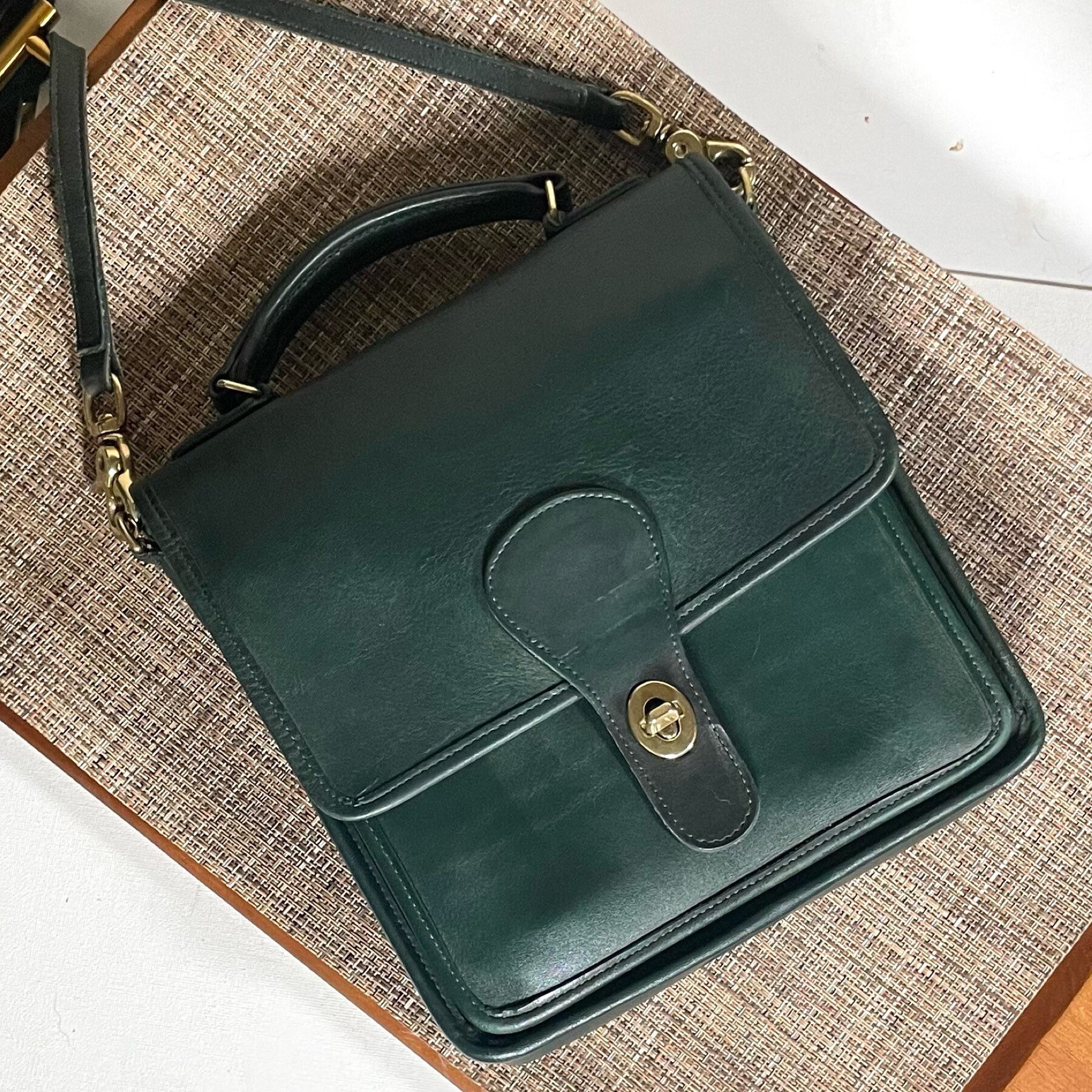 Vintage Coach Bottle Green Station Bag 5130 - Etsy
