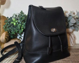 Vintage (old) COACH Small Dark Brown Backpack | Daypack 9960  display picture 1