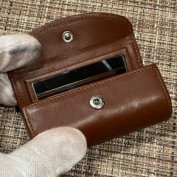 Vintage Coach Cocoa Lipstick Case with mirror Gem