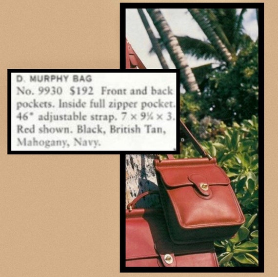 Coach Murphy 9930 Brown Leather Handbag Purse Vintage 1999 -  UK