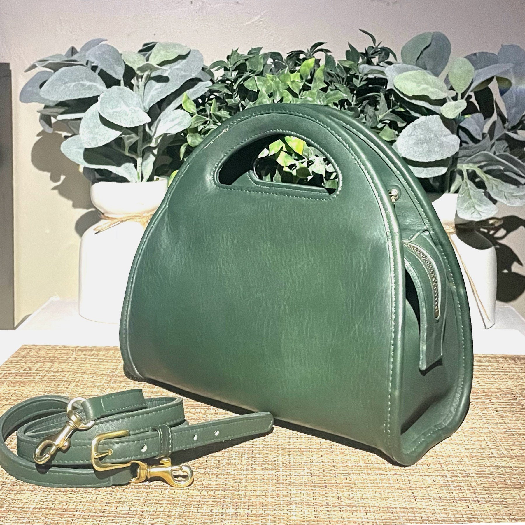 Vintage 90s Coach Geometric Bag in Green 