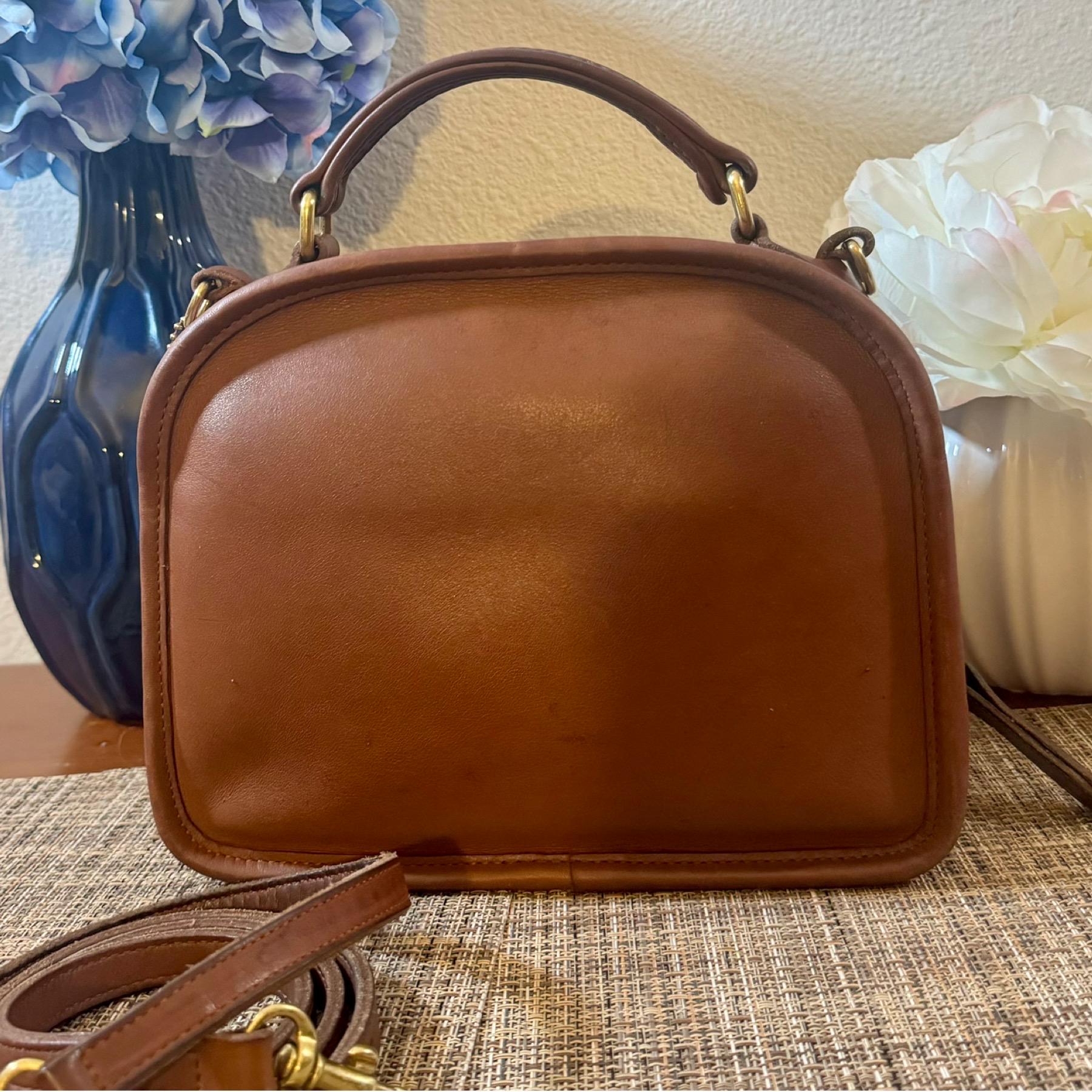 Vintage Coach Lunch Box Bag Retro 1990s Genuine Leather +