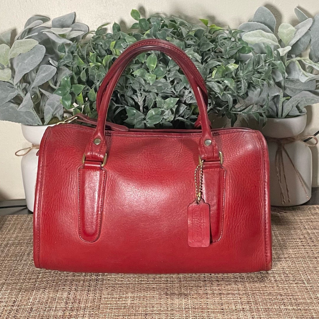 Vintage Coach NYC Red Madison Satchel 9725 - Etsy