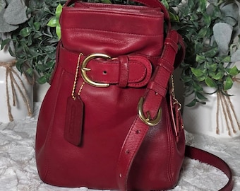 Coach Vintage Belted Pouch Bag 4156 Mahogany With Brass - SOHO