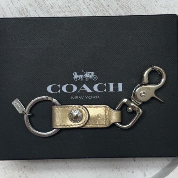 Vintage Coach Champagne Trigger Snap Key Fob 7212 - image 3