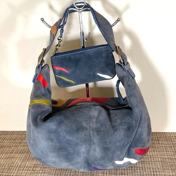 Rare Vintage Coach LE Brushstroke Suede Hobo 9497… - image 2