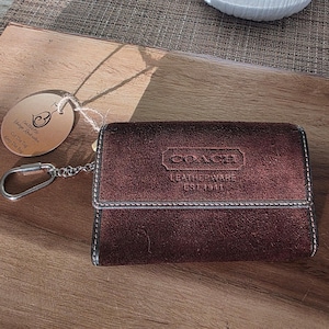 Vintage Coach Mahogany Suede Multi Function Purse Wallet
