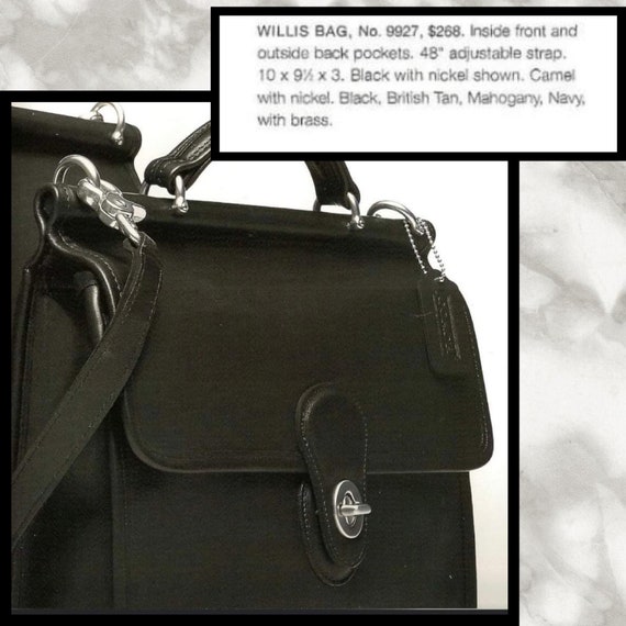 Vintage Coach Black/Nickel Willis Bag 9927