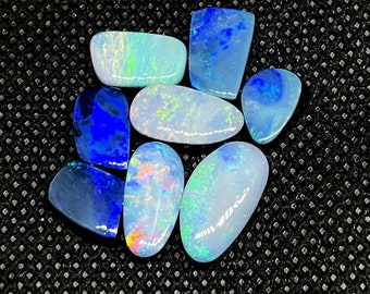 8 Pieces Mini Australian Opal Mix Shape Doublet, Good Quality Multi Blazing Flash, Handmade Natural Opal Doublet Gemstone. F23