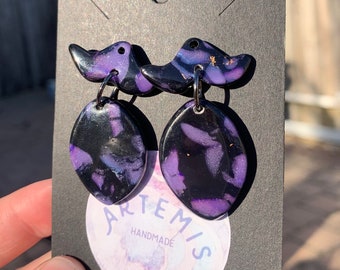 Abstract Purple and Black Dangles