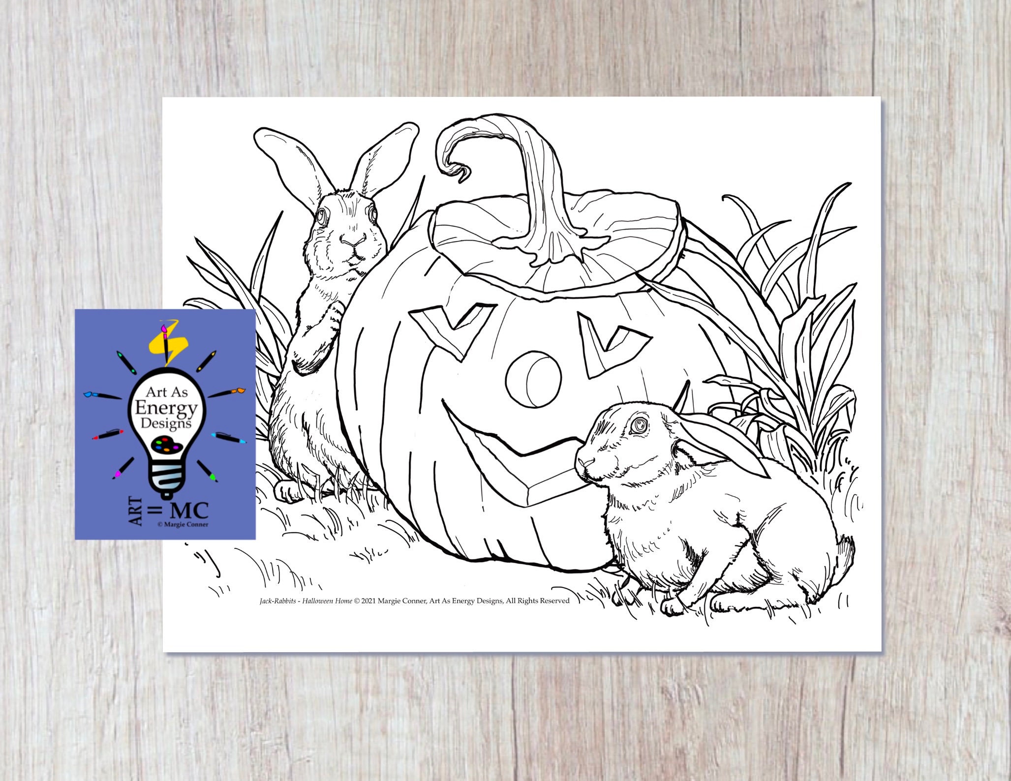 Jack Rabbits, Halloween Home Coloring Page; Digital Download - Etsy