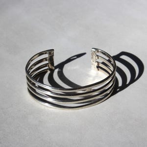 Sterling Silver Taxco Mexican Modernist Cut Out Cuff
