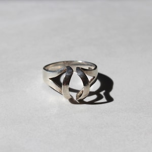 Modernist Sterling Silver Sculptural Ring - Size 7.25