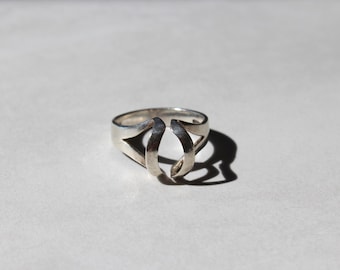 Modernist Sterling Silver Sculptural Ring - Size 7.25