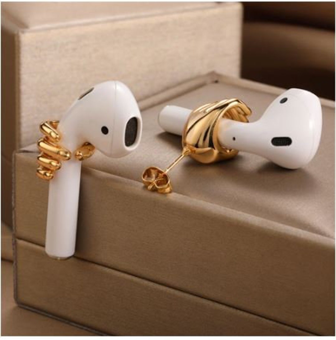 Airpods Earrings, Gold Plated Airpods Holder Earrings, AirPod Accessories,  AirPod Jewelry 