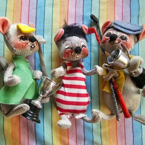 Annalee Mobilitee dolls set of 3 from 1965