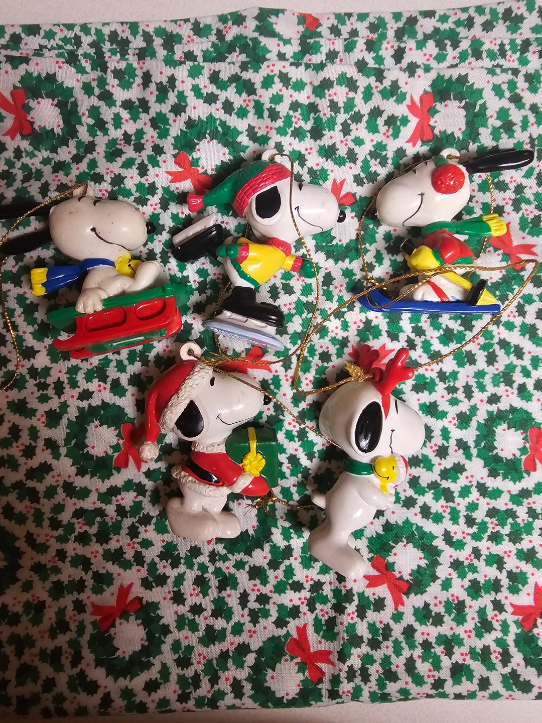 Set of 5 Vintage Snoopy Ornaments. Etsy