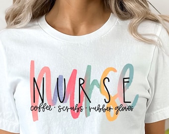 Kaffee Peelings und Gummihandschuhe Krankenschwester Leben Shirt, Krankenschwester Leben, Krankenschwester Tshirt, Krankenschwester Held, lustige Krankenschwester Tshirt, süße Krankenschwester Shirt, Krankenschwester Geschenk