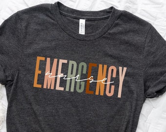 Emergency Nurse Shirt für ER Krankenschwester,Notfall Krankenschwester T,Geschenk für ED RN,Grad Geschenk Stillen T-Shirts,Tshirt Registered Emergency Nurse,Unisex