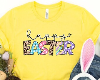 Happy Easter Shirt, Happy Easter Bunnies Shirt, Bunny Shirt, easter Bunny Shirt, Cute Easter Shirt, Leopard Bunny Shirt, Easter Matching Tee