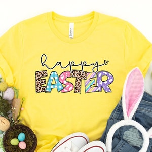 Happy Easter Shirt, Happy Easter Bunnies Shirt, Bunny Shirt, easter Bunny Shirt, Cute Easter Shirt, Leopard Bunny Shirt, Easter Matching Tee