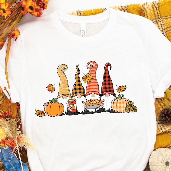 Thanksgiving Gnome Shirt, Gnome Shirt, Pumpkin Shirt, Cute Thanksgiving Tee, Happy Thanksgiving Shirt, Hello Fall, Thanksgiving Gif