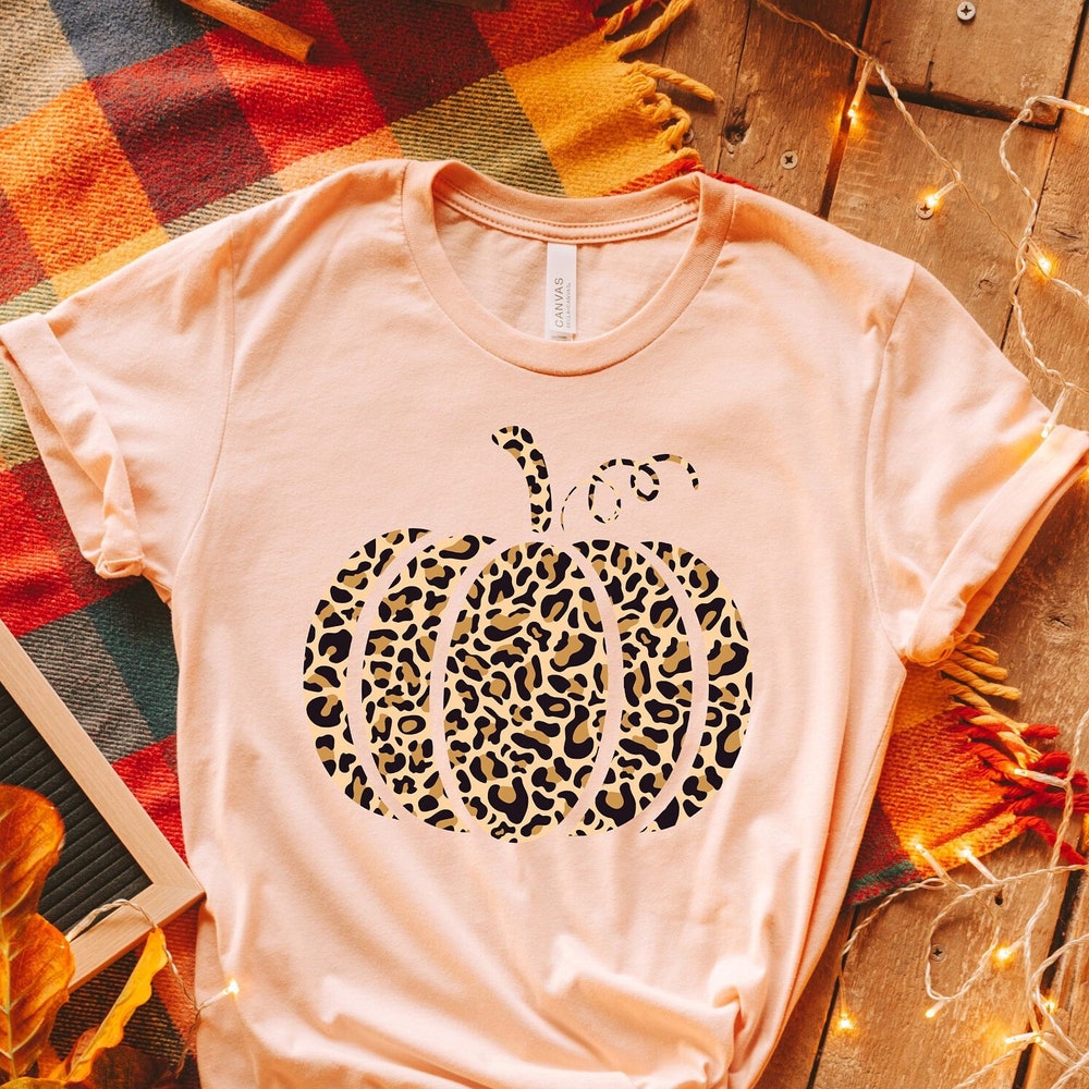 Pumpkin Shirt Leopard Pumpkin Shirt, Cheetah Pumpkin Shirt,Thanksgiving Shirt, Thankful Shirt,Fall Shirt, Hello Pumpkin,Family Matching Shirt Grateful And Blessed Gifts For Day Teevision