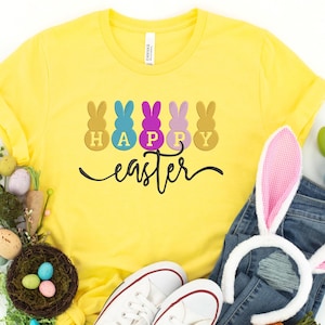 Happy Easter Embroidered Shirt,Bunny Sweat,Embroidery Shirt,Easter Sweat,Easter Gift,Happy Easter Embroidery Sweatshirt