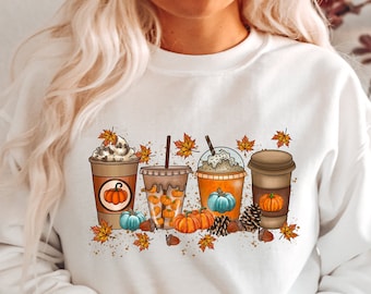 Fall Coffee Shirt, Cute Fall Sweatshirt, Thanksgiving Shirt, Halloween Shirt, Fall Sweatshirt, Coffee Lover Shirt, Pumpkin Spice Shirt