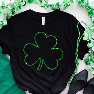 Womens st pattys shirt, glitter shamrock tee, st patricks day shirt, womens st paddys, cute st pattys shirt, st pattys women