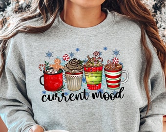 Weihnachts-Kaffee-Sweatshirt, Weihnachts-Sweatshirt, Weihnachtsshirt, Kaffeeliebhaber Geschenk Arbeiter Winter Weihnachten Schneemann Latte Kaffee liebhaber