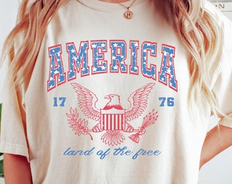 USA-Shirt, Sommer-BBQ-T-Shirt, Rot, Weiß und Blau, Amerika-T-Shirt, Land Of Free, Frauen 4. Juli, 4. Juli-Hemd-T-Shirt, 1776 Tee