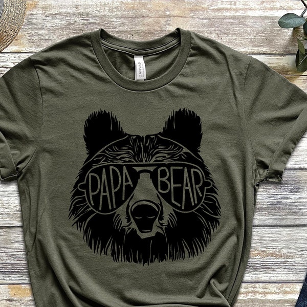 Papa-Bär-Sonnenbrille, Papa-Bär-Shirt, Papa-Shirt, Vatertags-T-Shirt, Ehemanngeschenk, Familien-Shirt passende Shirts, Vatertagsgeschenk