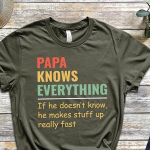 Papa Knows Everything Shirt,New Dad Shirt,Dad Shirt,Daddy Shirt,Father's Day Shirt,Best Dad shirt,Gift for Dad,Gift for Papa Shirt
