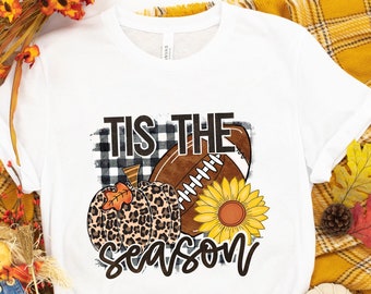 Tis Het Seizoen Shirt, Herfst Pompoen Shirt, Voetbalshirts voor Vrouwen, Leuke Pompoen Shirt, Vrouwen Herfst T-shirts, Herfst Seizoen Shirts, Herfst Shirt