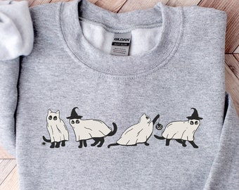 Halloween Sweatshirt,Cat Sweatshirt,Halloween cat sweat,Halloween Sweater,Halloween Cat Shirt, Cat Lover Shirt,Black Cat Shirt,Spooky Season