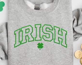 Embroidered Irish Lucky Shamrock Patrick Sweatshirt, Patrick Embroidered Tee, St Patty's Lucky Embroidered Shirt,Lucky Embroidered Hoodie